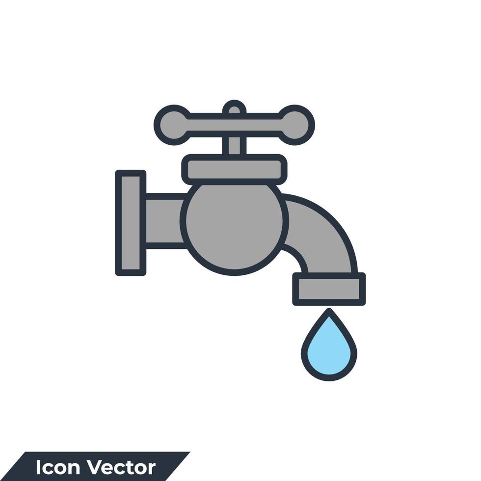 appuyez sur l'illustration vectorielle du logo de l'icône du robinet. modèle de symbole de robinet pour la collection de conception graphique et web vecteur
