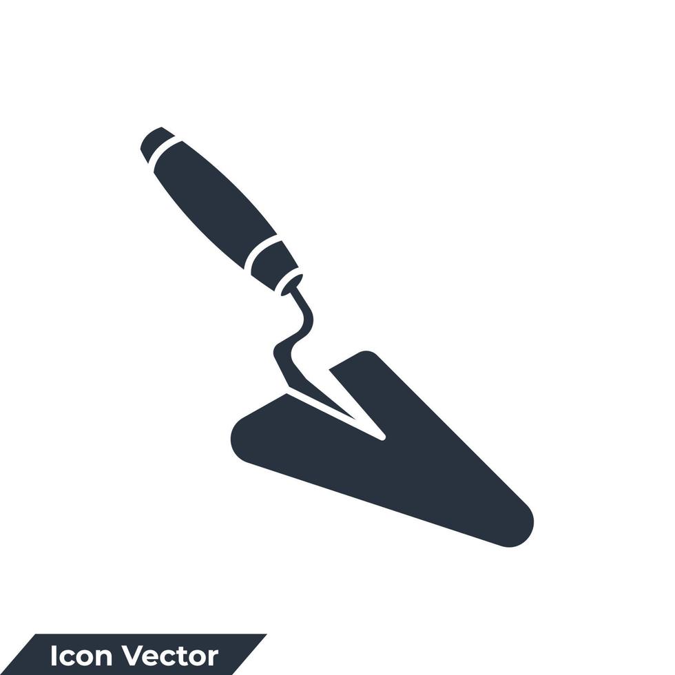 illustration vectorielle de truelle icône logo. modèle de symbole de truelle pour la collection de conception graphique et web vecteur