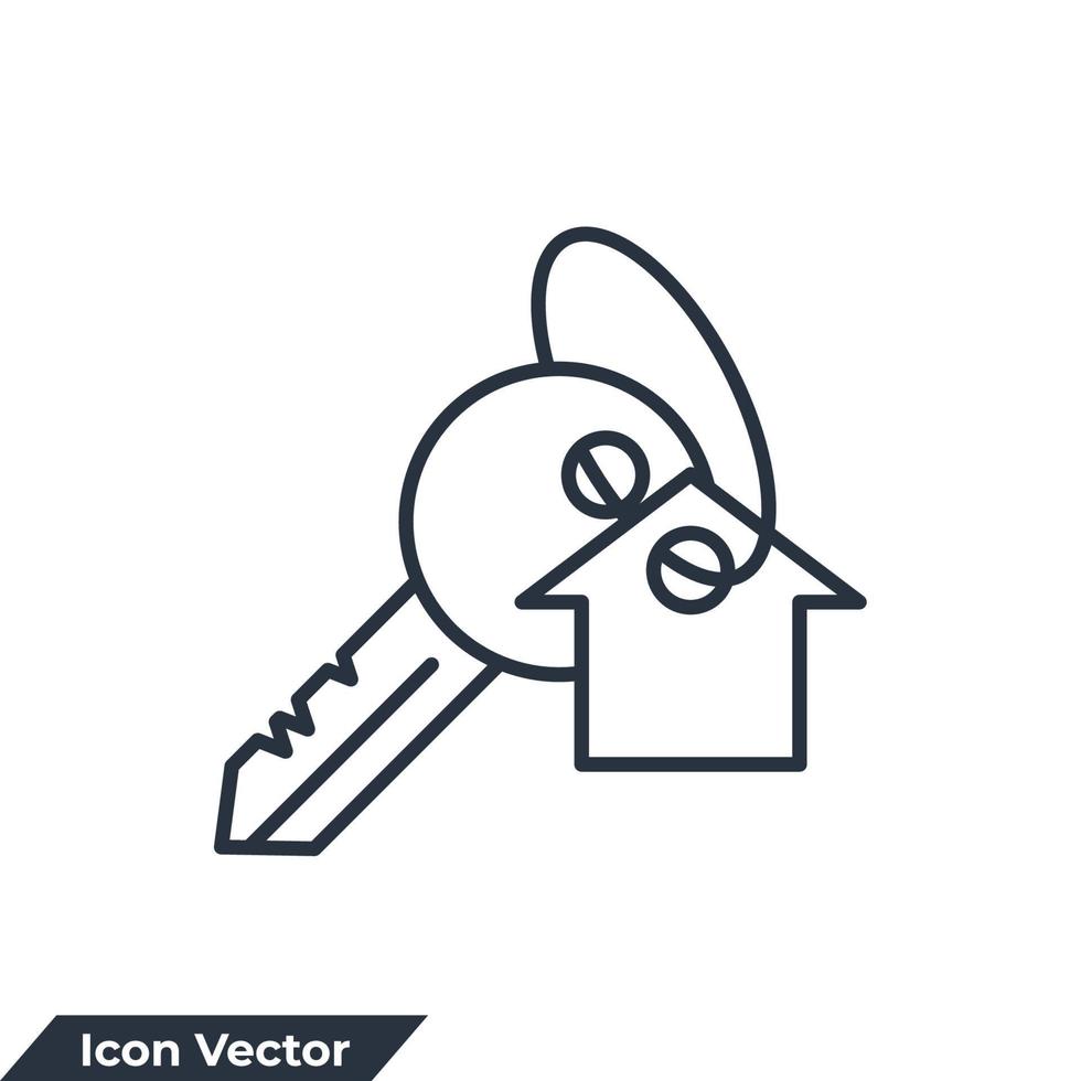 illustration vectorielle du logo de l'icône de la clé de la maison. modèle de symbole de clé de maison pour la collection de conception graphique et web vecteur