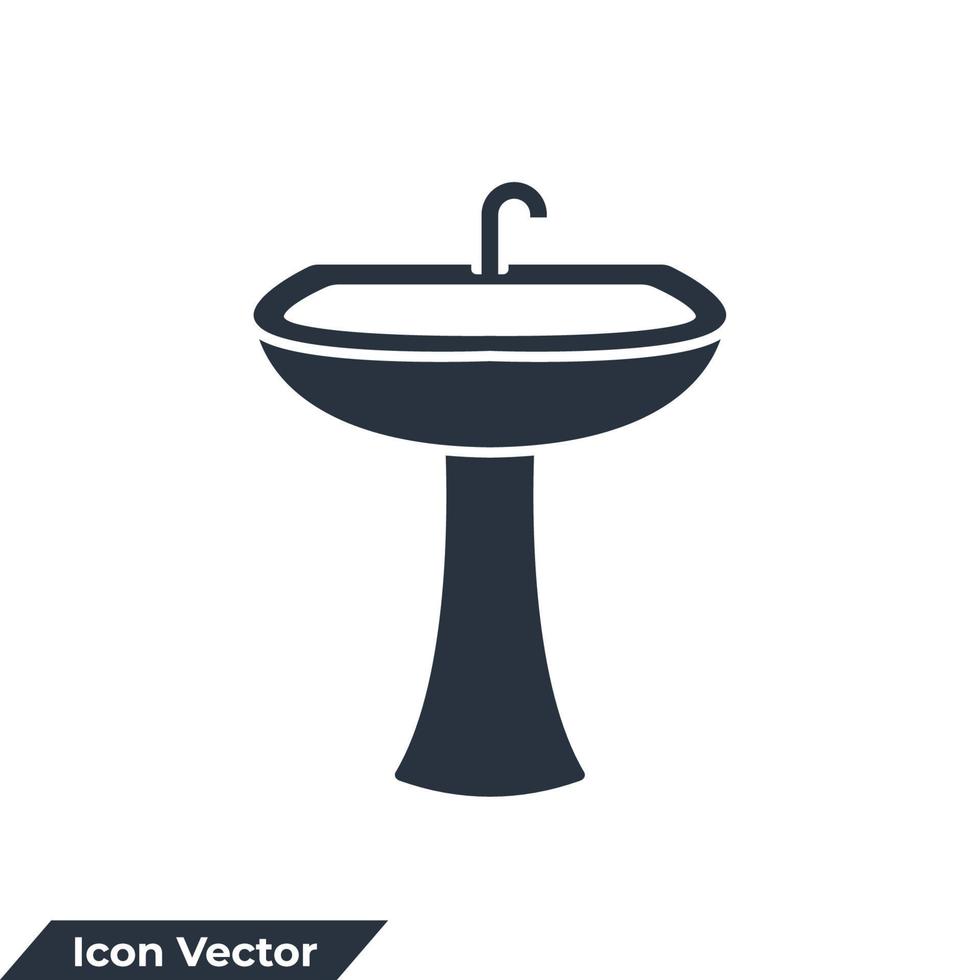 éviers icône logo illustration vectorielle. modèle de symbole de lavabo de salle de bain pour la collection de conception graphique et web vecteur