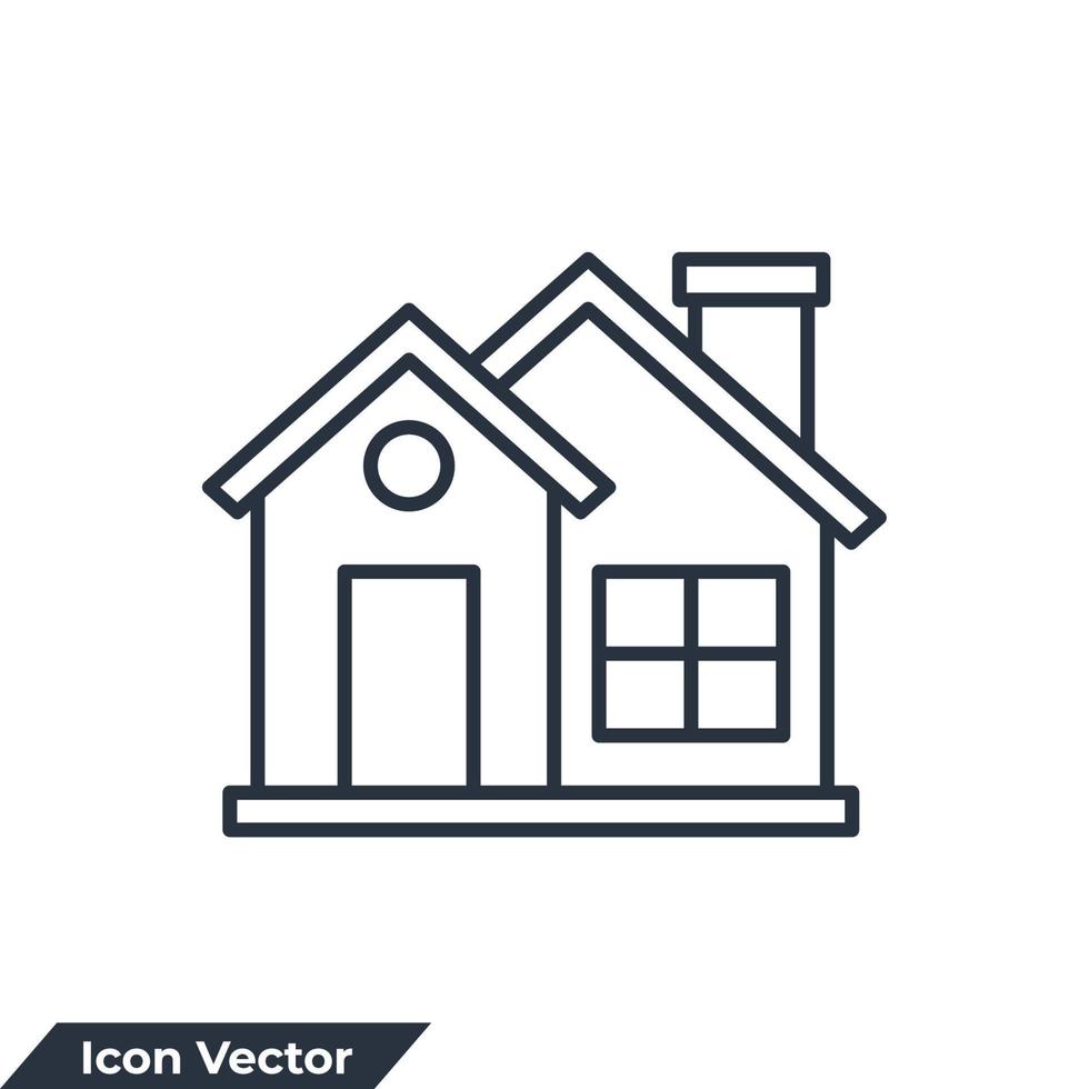 illustration vectorielle de maison icône logo. modèle de symbole de maison pour la collection de conception graphique et web vecteur