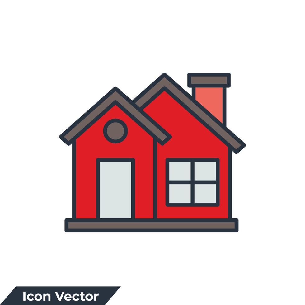 illustration vectorielle de maison icône logo. modèle de symbole de maison pour la collection de conception graphique et web vecteur