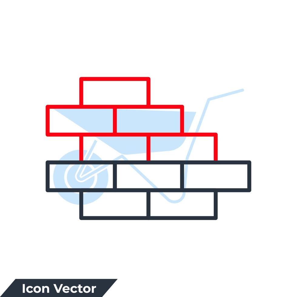 illustration vectorielle de maçonnerie icône logo. modèle de symbole de mur pour la collection de conception graphique et web vecteur