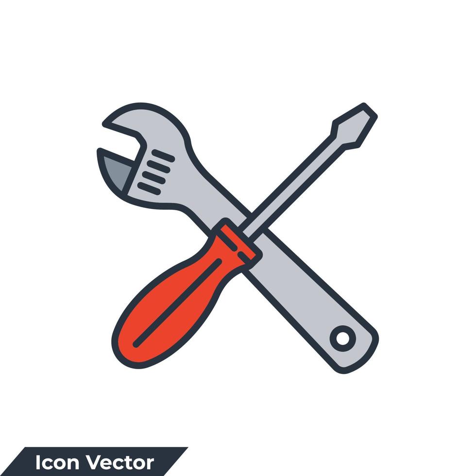 outils icône logo illustration vectorielle. modèle de symbole de réglage pour la collection de conception graphique et web vecteur