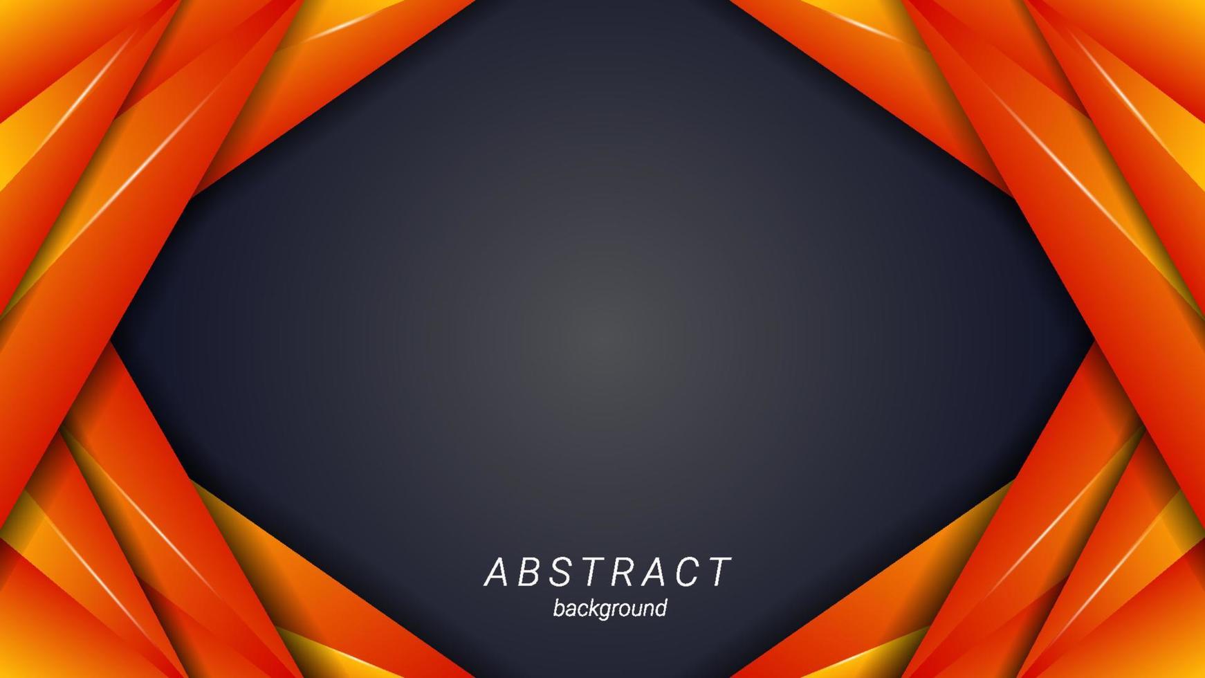 conception de modèle de fond de couche de forme de ligne noire abstraite orange vecteur