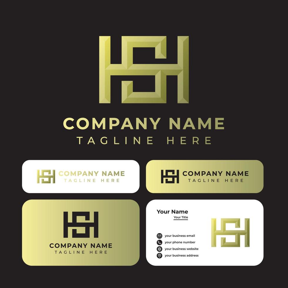 Le logo monogramme 3d hs convient à toutes les entreprises. vecteur