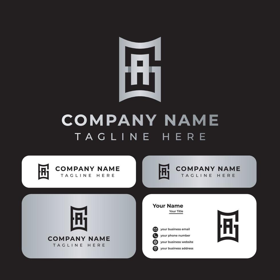 logo monogramme ga unique, adapté à toute entreprise avec les initiales ga ou ag. vecteur