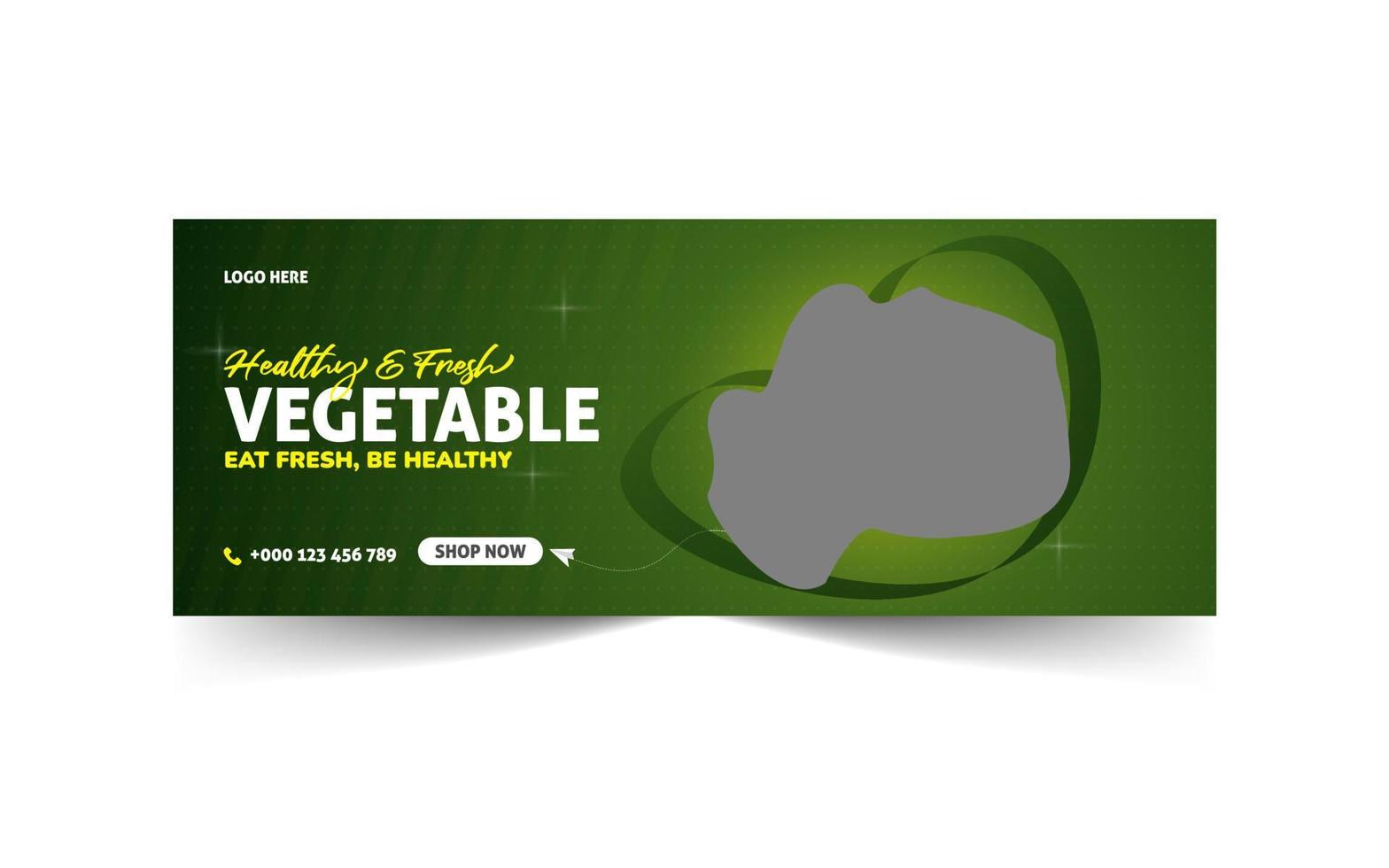 modèle de conception de bannière sociale de salade de légumes biologiques frais vecteur