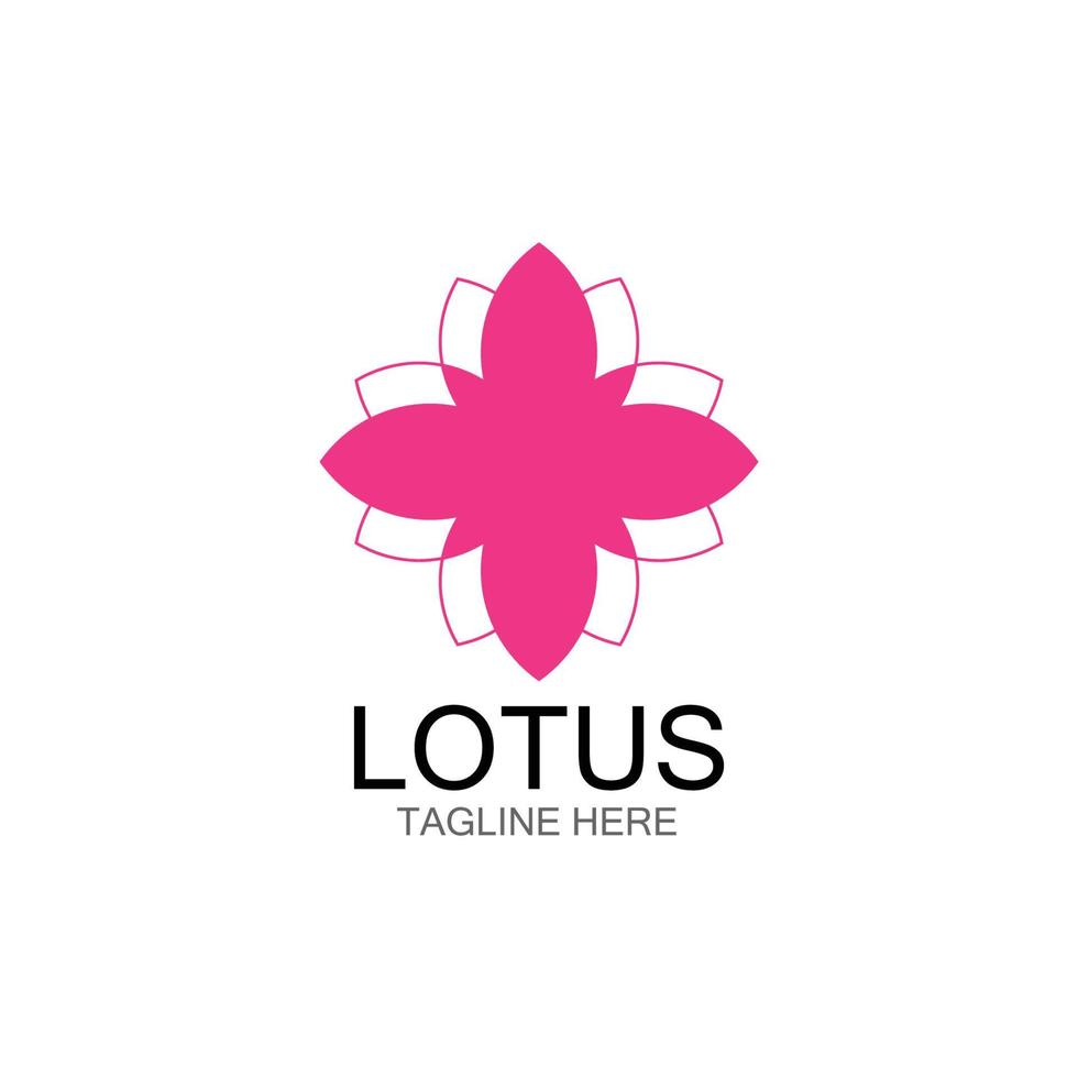 icône de modèle de logo de conception de fleurs de lotus vecteur