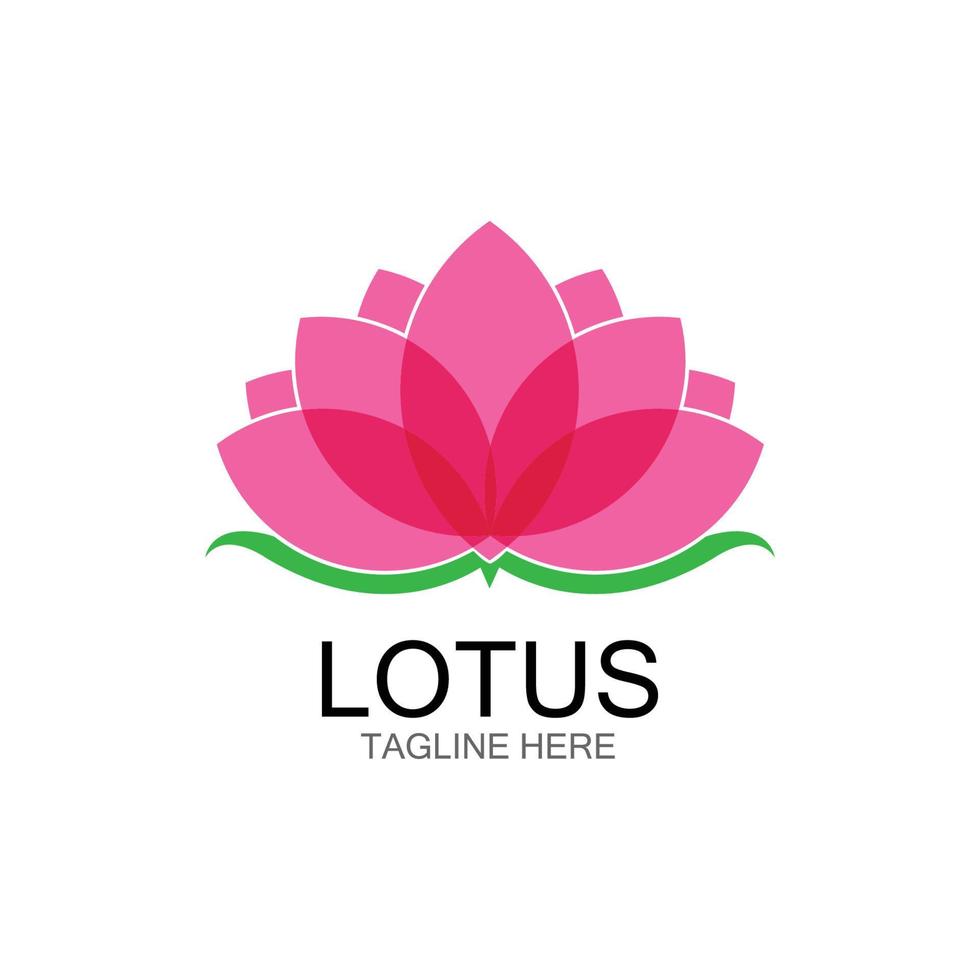 icône de modèle de logo de conception de fleurs de lotus vecteur