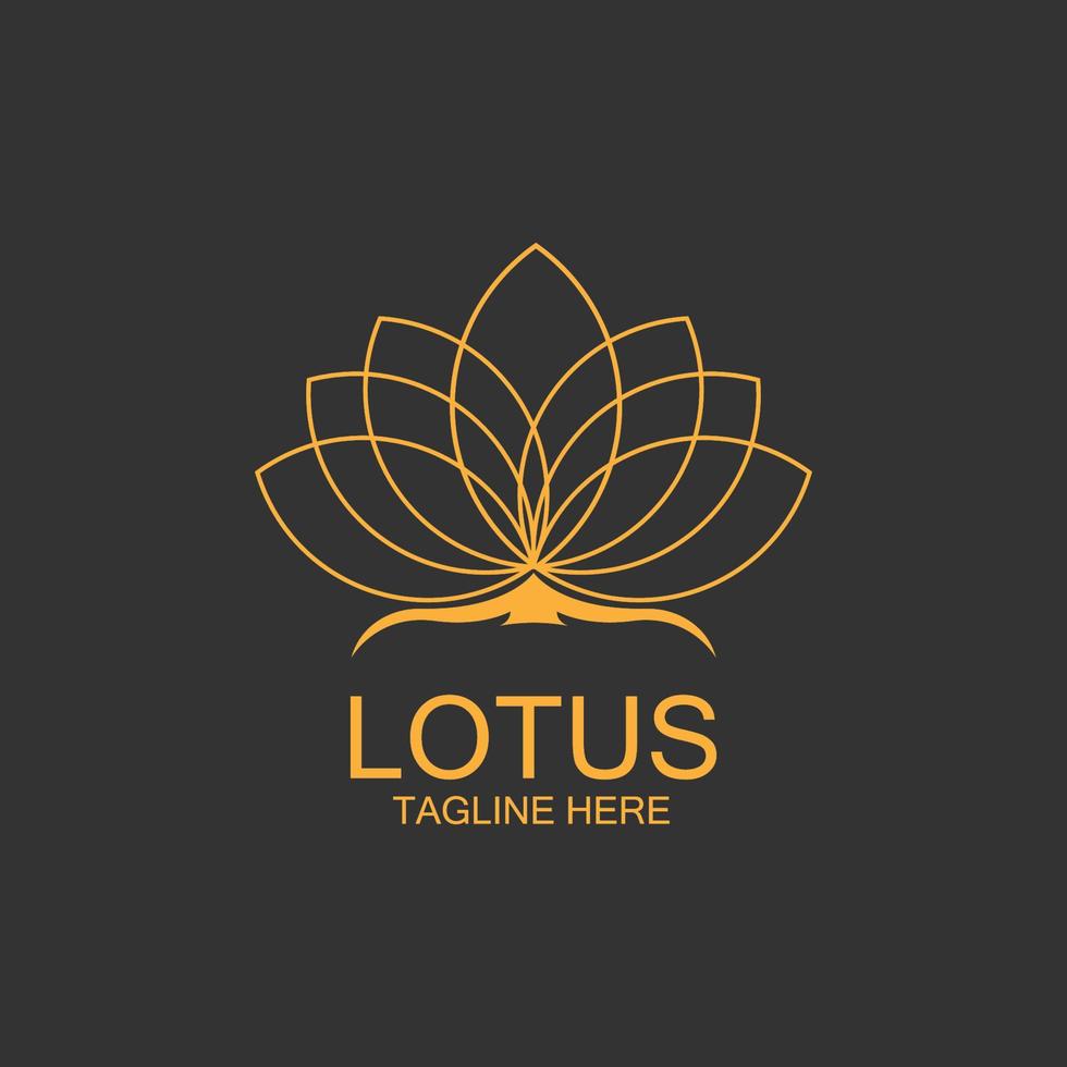 icône de modèle de logo de conception de fleurs de lotus vecteur