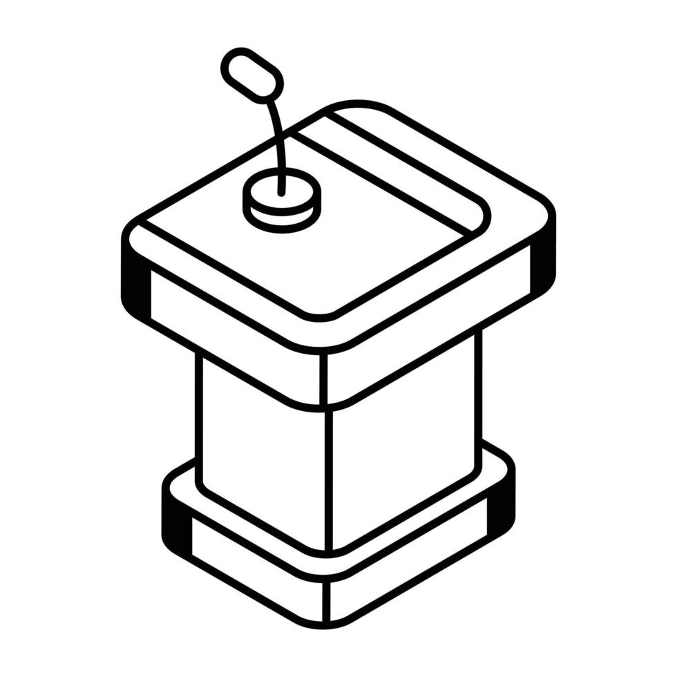 une estrade avec micro, téléchargement de l'icône de la ligne vecteur