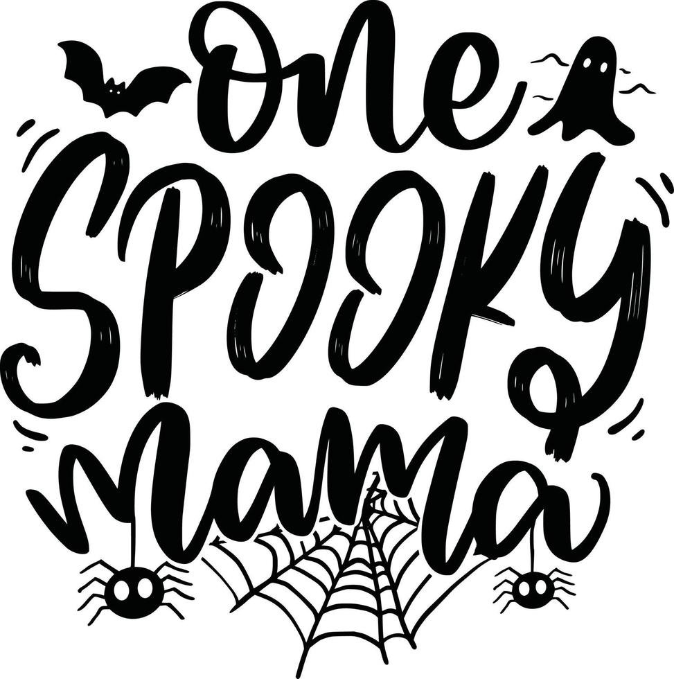halloween lettrage citations affiche imprimable sac fourre-tout tasse conception de t-shirt énonciations effrayantes une maman effrayante vecteur