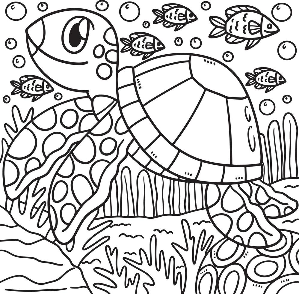 coloriage animal tortue pour les enfants vecteur