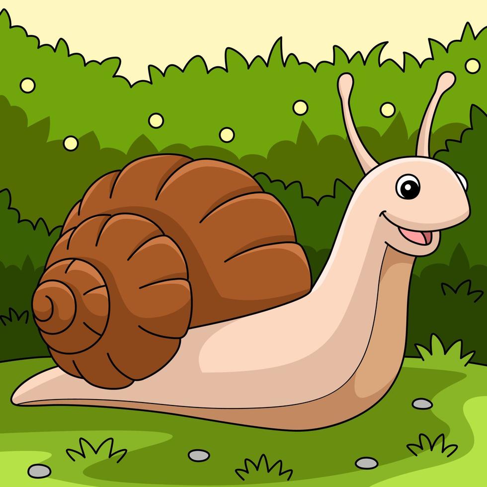 illustration de dessin animé coloré animal escargot vecteur