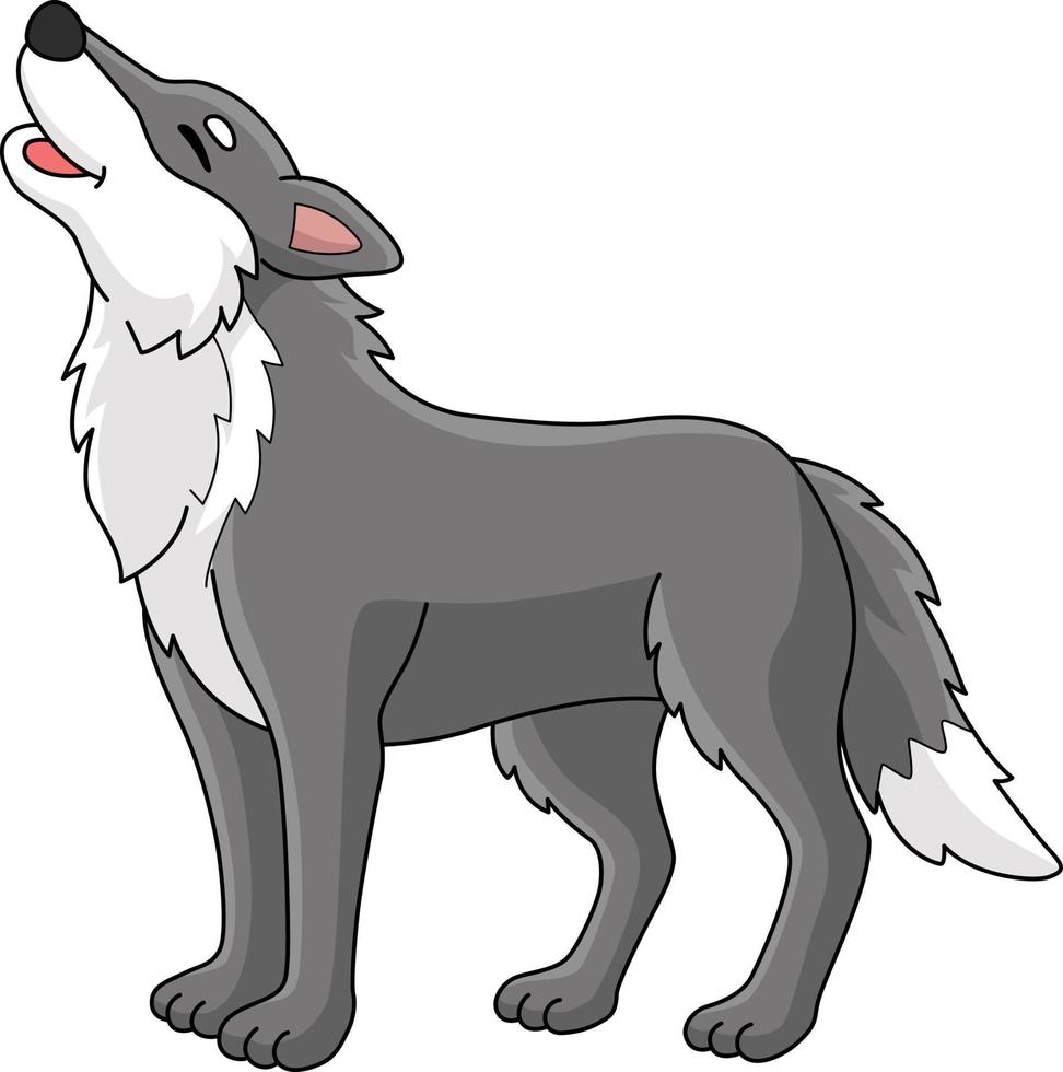 loup animal dessin animé couleur clipart illustration vecteur