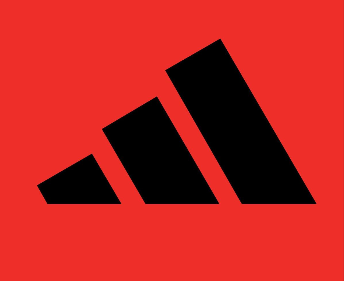logo symbole adidas vêtements noirs icône du design football abstrait illustration vectorielle avec fond rouge vecteur