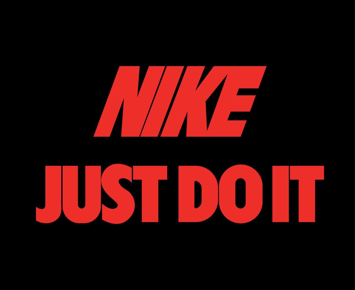 nom du logo nike et juste le faire symbole icône de conception de vêtements rouges illustration vectorielle abstraite de football avec fond noir vecteur