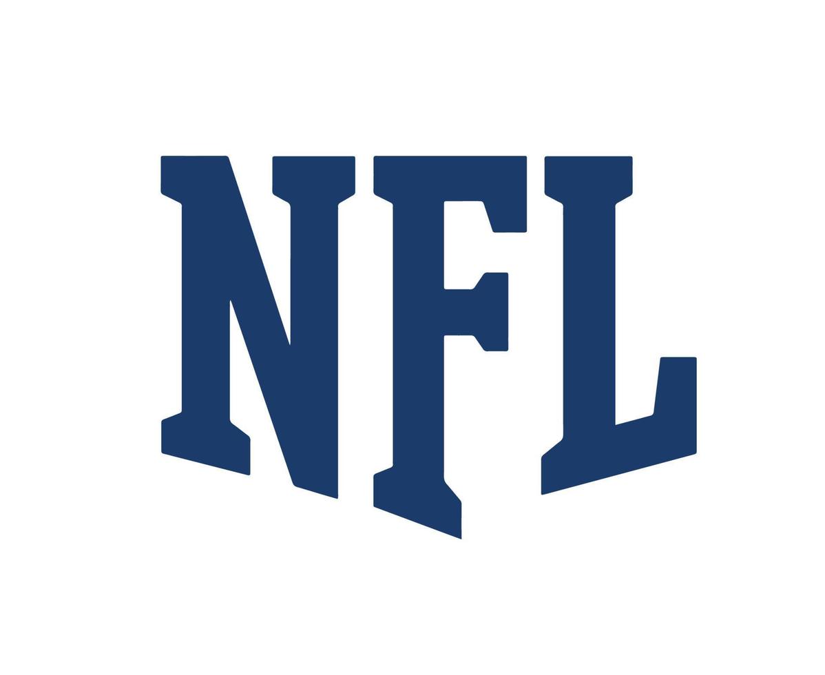 nfl logo symbole bleu conception amérique football américain vecteur pays football américain équipes illustration avec fond blanc