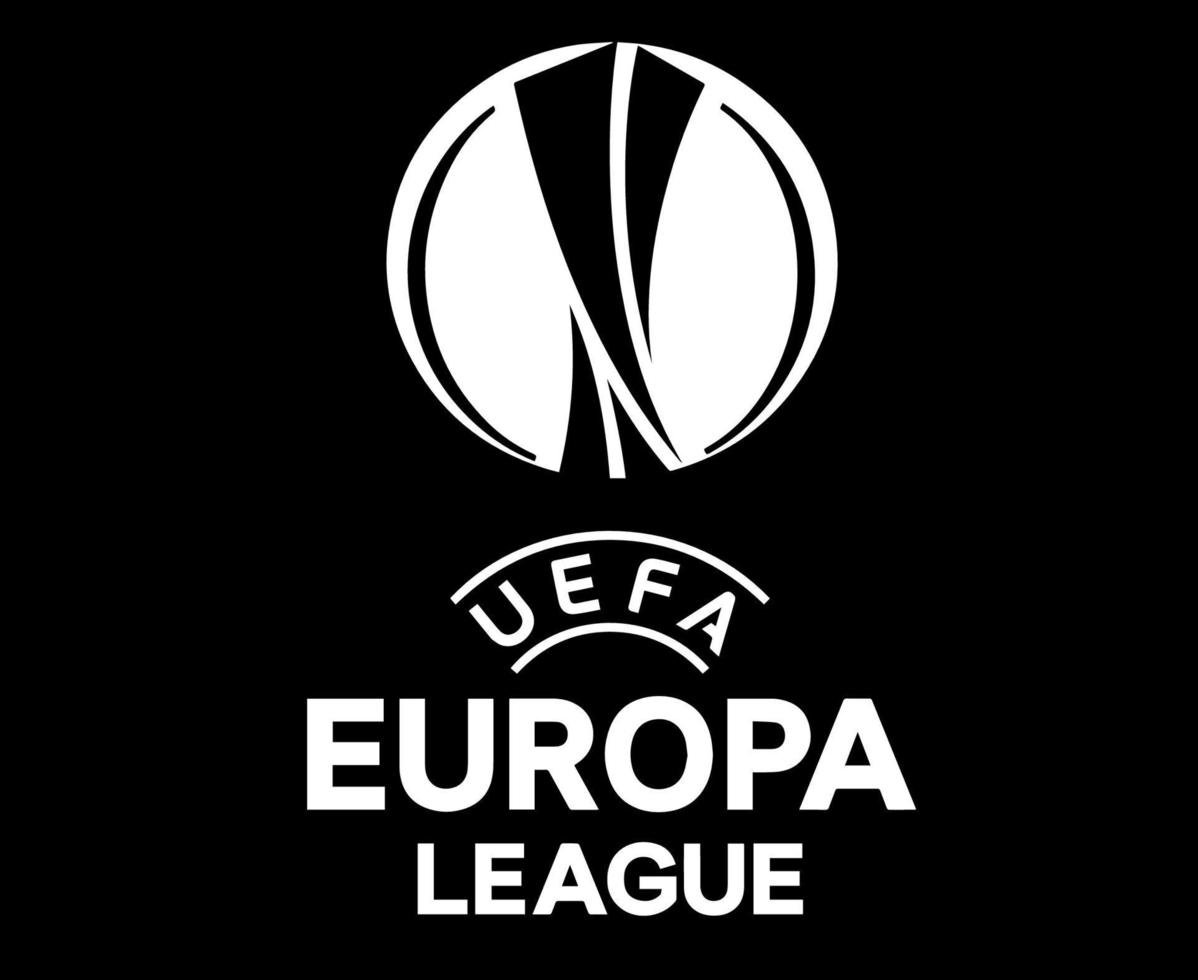 europa league logo symbole design blanc vecteur de football pays européens équipes de football illustration sur fond noir