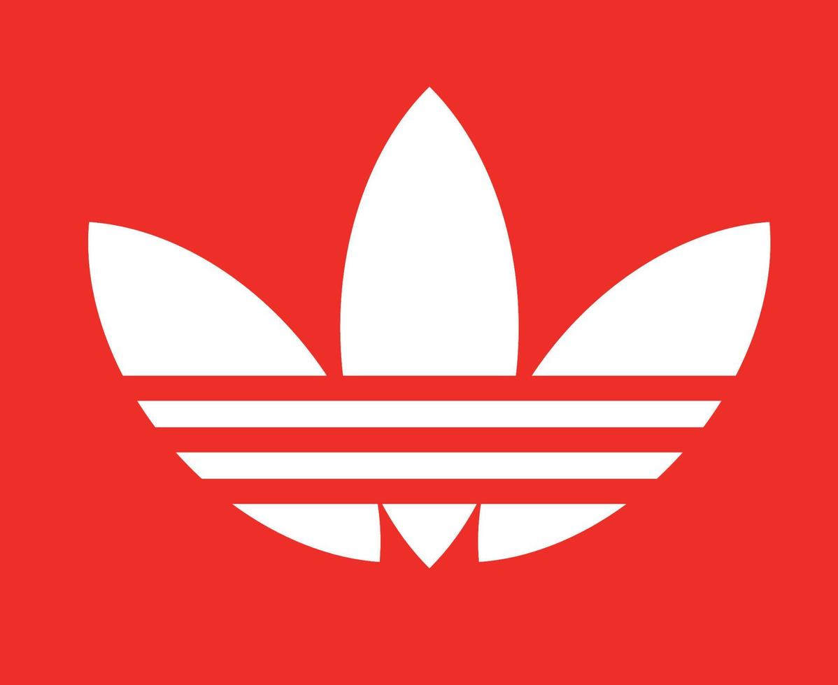 Adidas symbole logo vêtements blancs icône du design football abstrait illustration vectorielle avec fond rouge vecteur