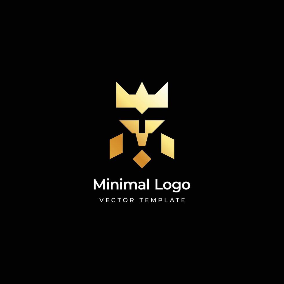 modèle de logo minimal de tête de lion. illustration vectorielle vecteur