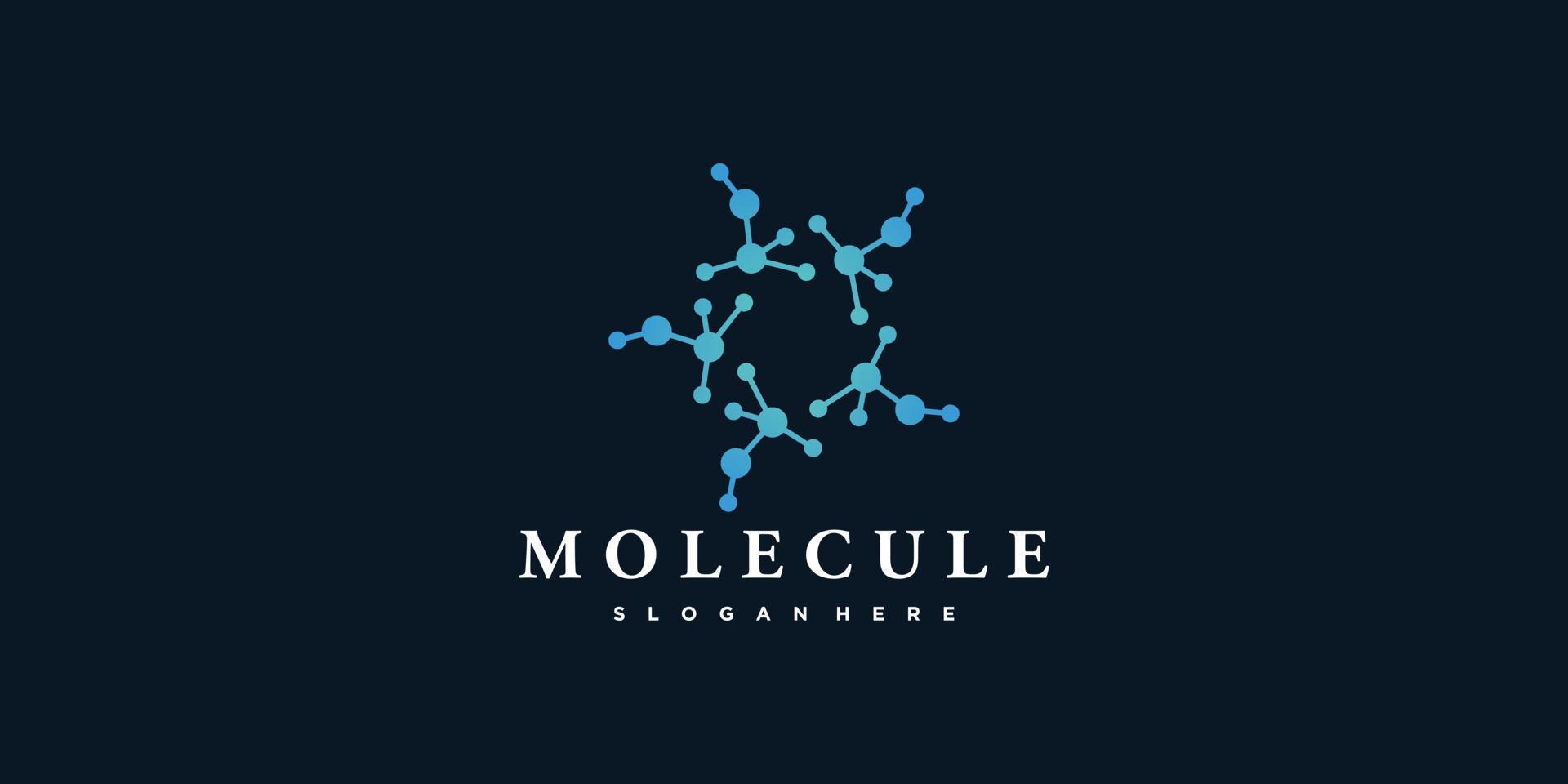 modèle de logo de technologie de molécule avec vecteur premium de concept abstrait moderne