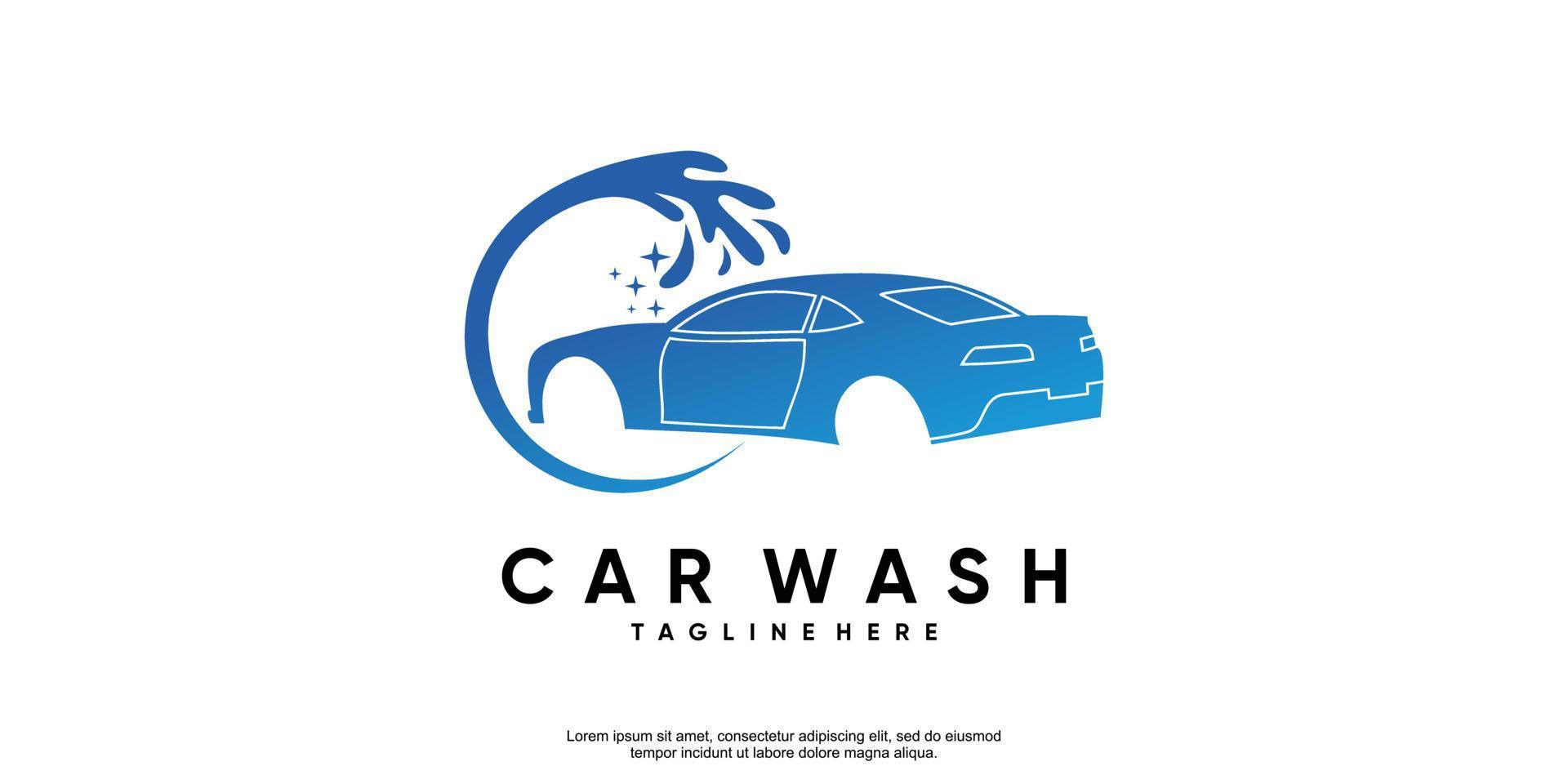 création de logo de lavage de voiture avec vecteur premium de concept moderne créatif