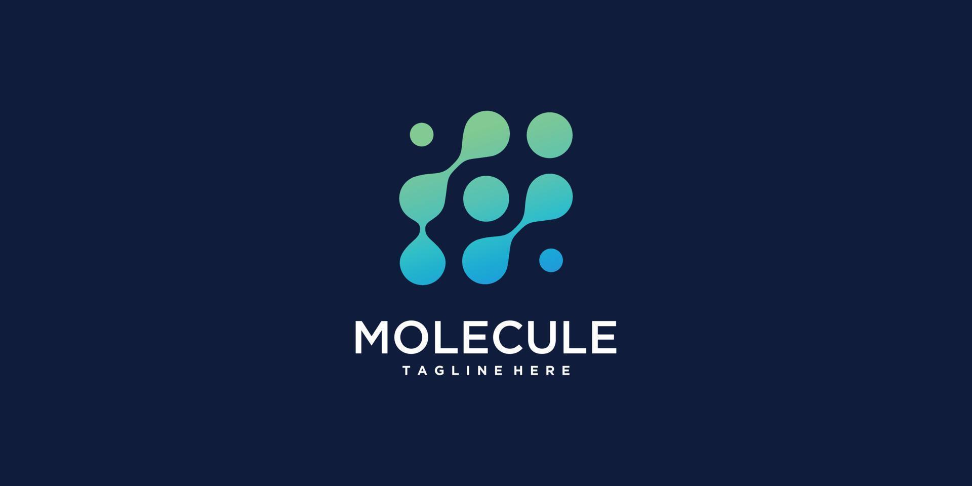 logo d'icône de molécule avec vecteur premium de conception de style abstrait moderne