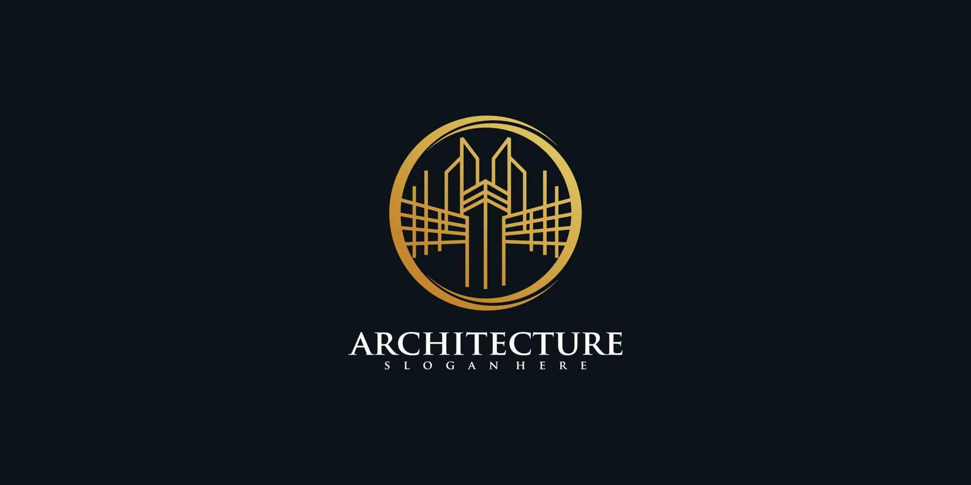 architecture immobilier logo élégant simple dessin au trait vecteur premium