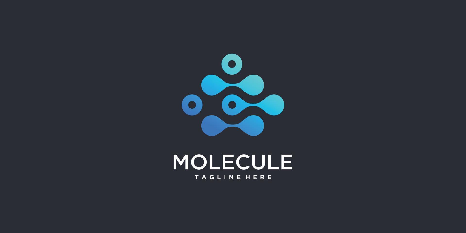 logo d'icône de molécule avec vecteur premium de conception de style abstrait moderne