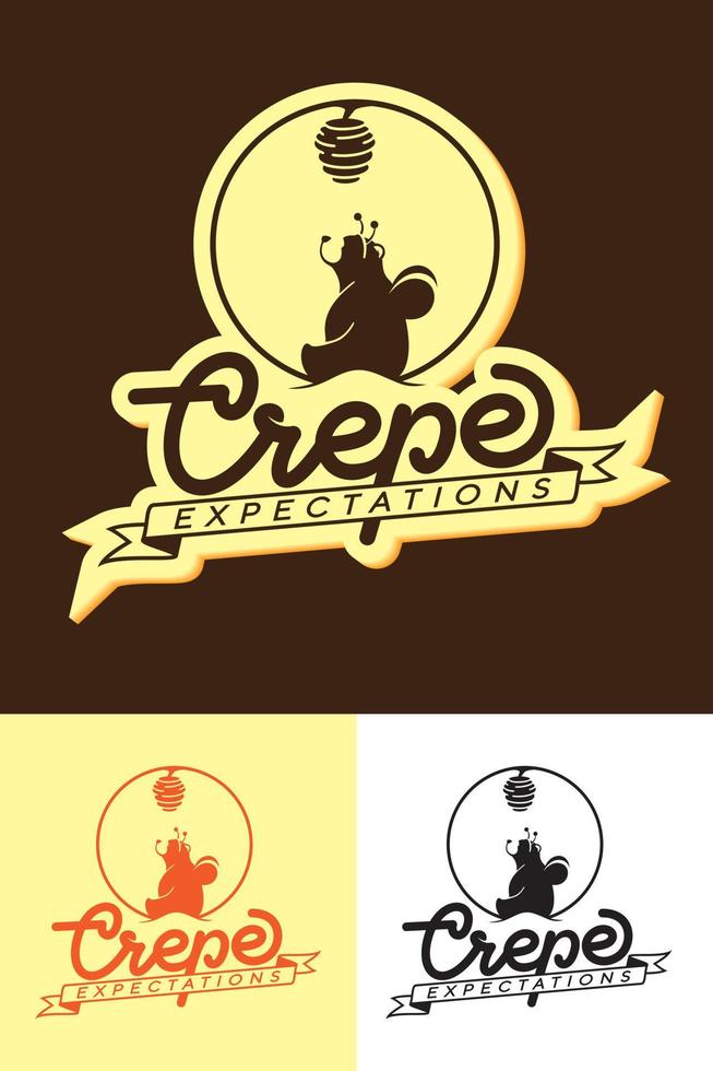 crêpe attentes illustration ours espérant être une abeille vecteur