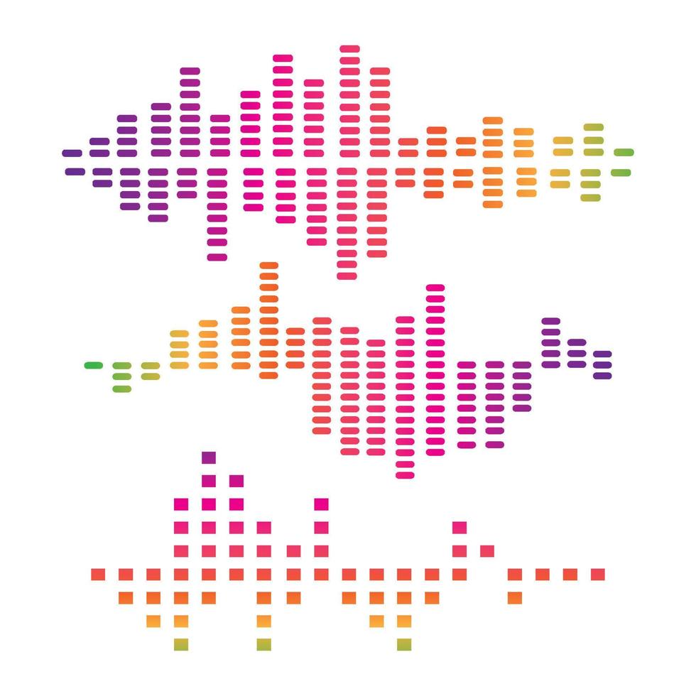 technologie audio musique ondes sonores vecteur icône illustration
