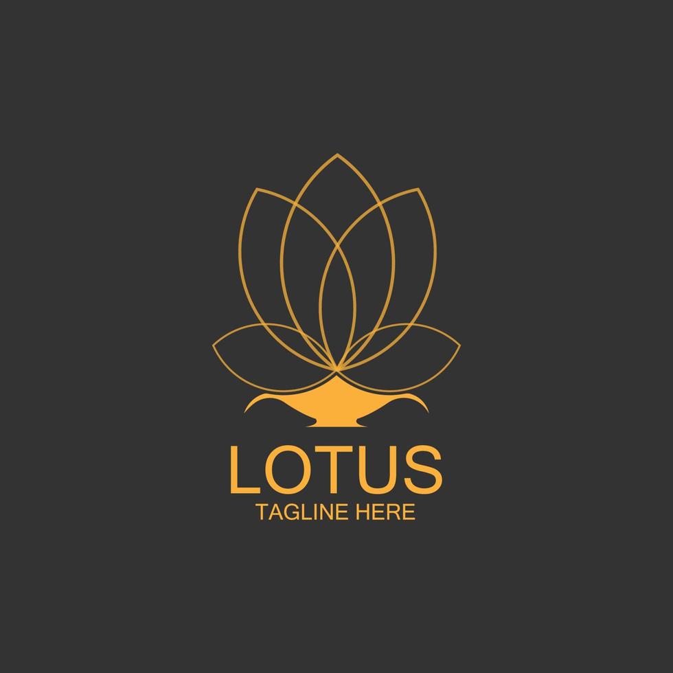 icône de modèle de logo de conception de fleurs de lotus vecteur