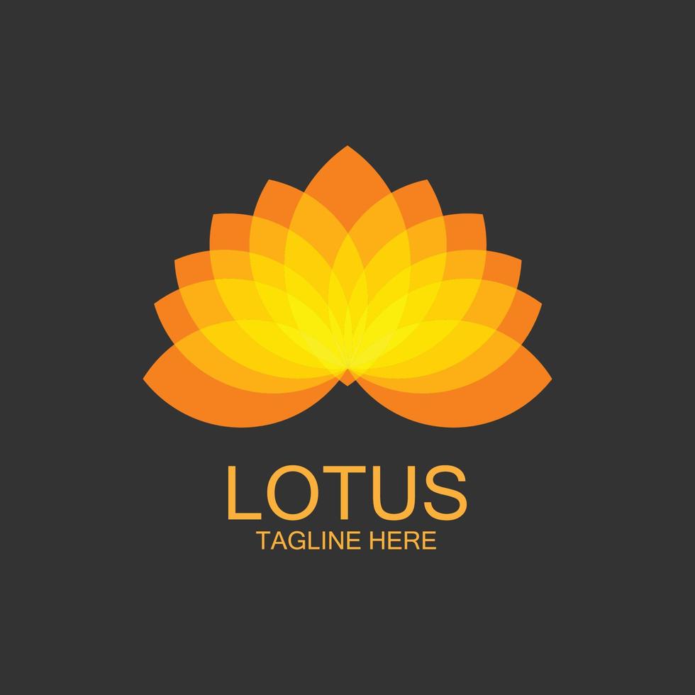 icône de modèle de logo de conception de fleurs de lotus vecteur