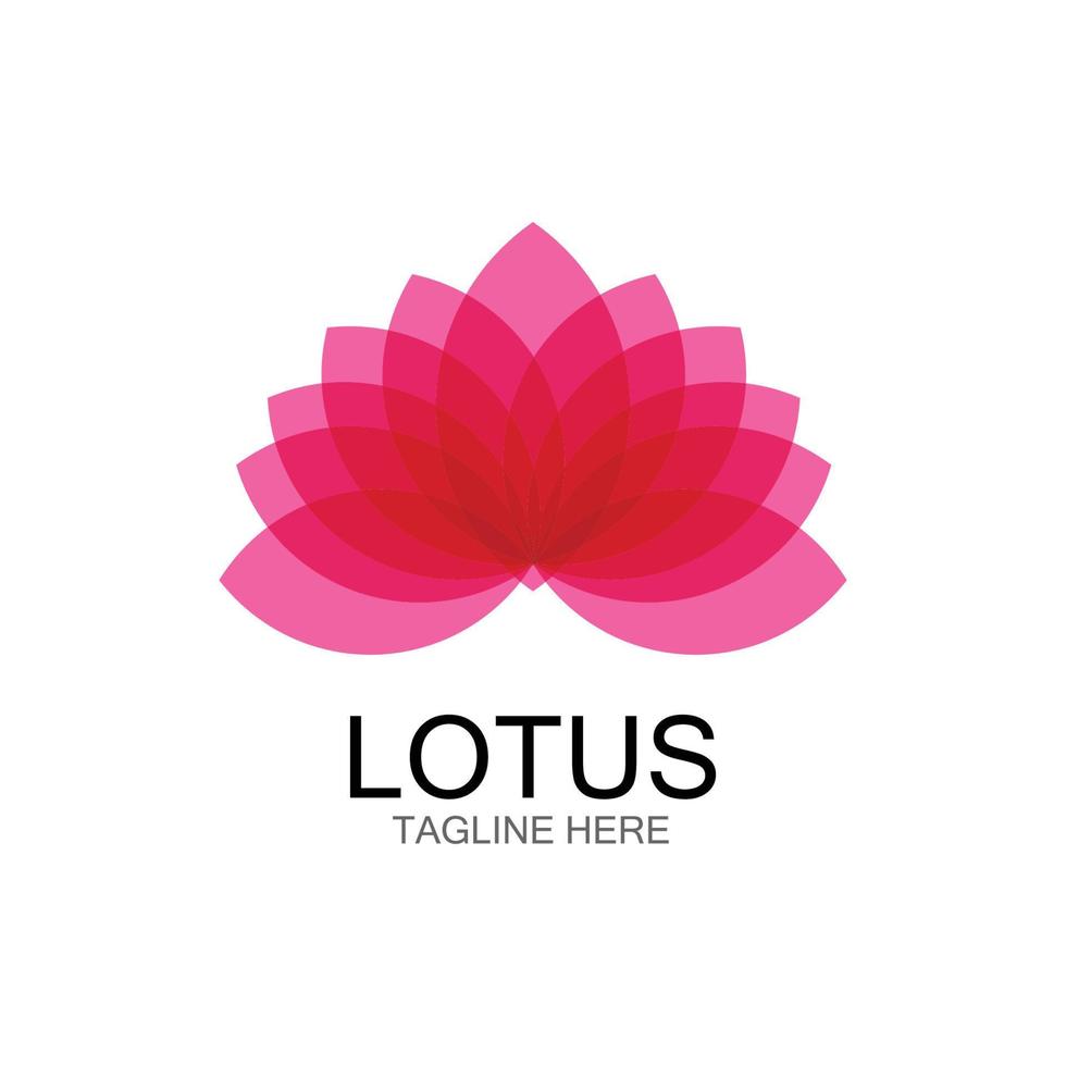 icône de modèle de logo de conception de fleurs de lotus vecteur