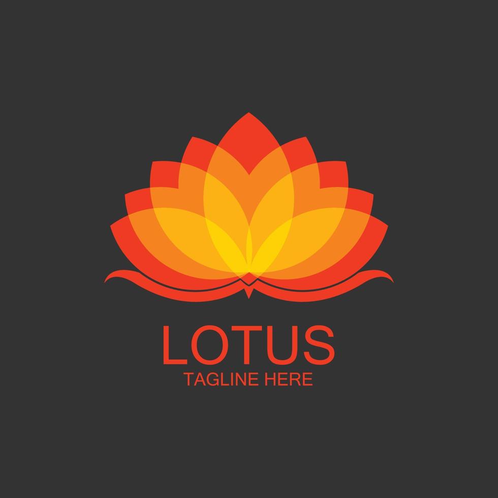 icône de modèle de logo de conception de fleurs de lotus vecteur