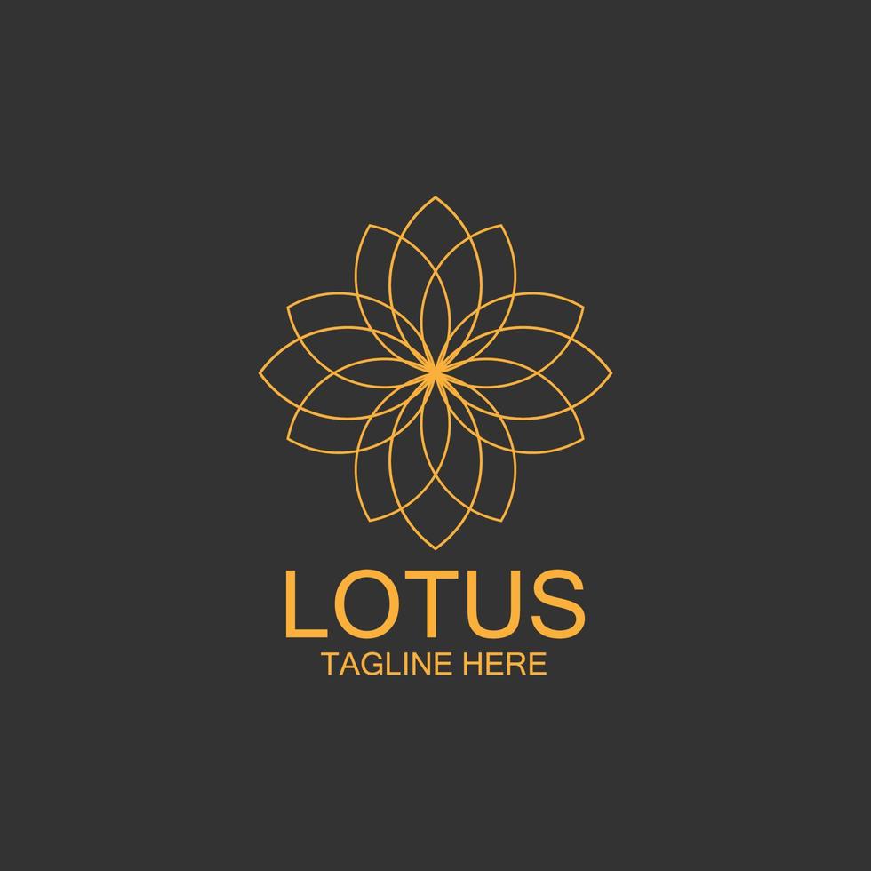 icône de modèle de logo de conception de fleurs de lotus vecteur