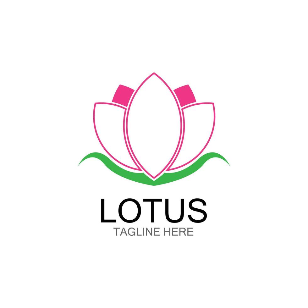 icône de modèle de logo de conception de fleurs de lotus vecteur