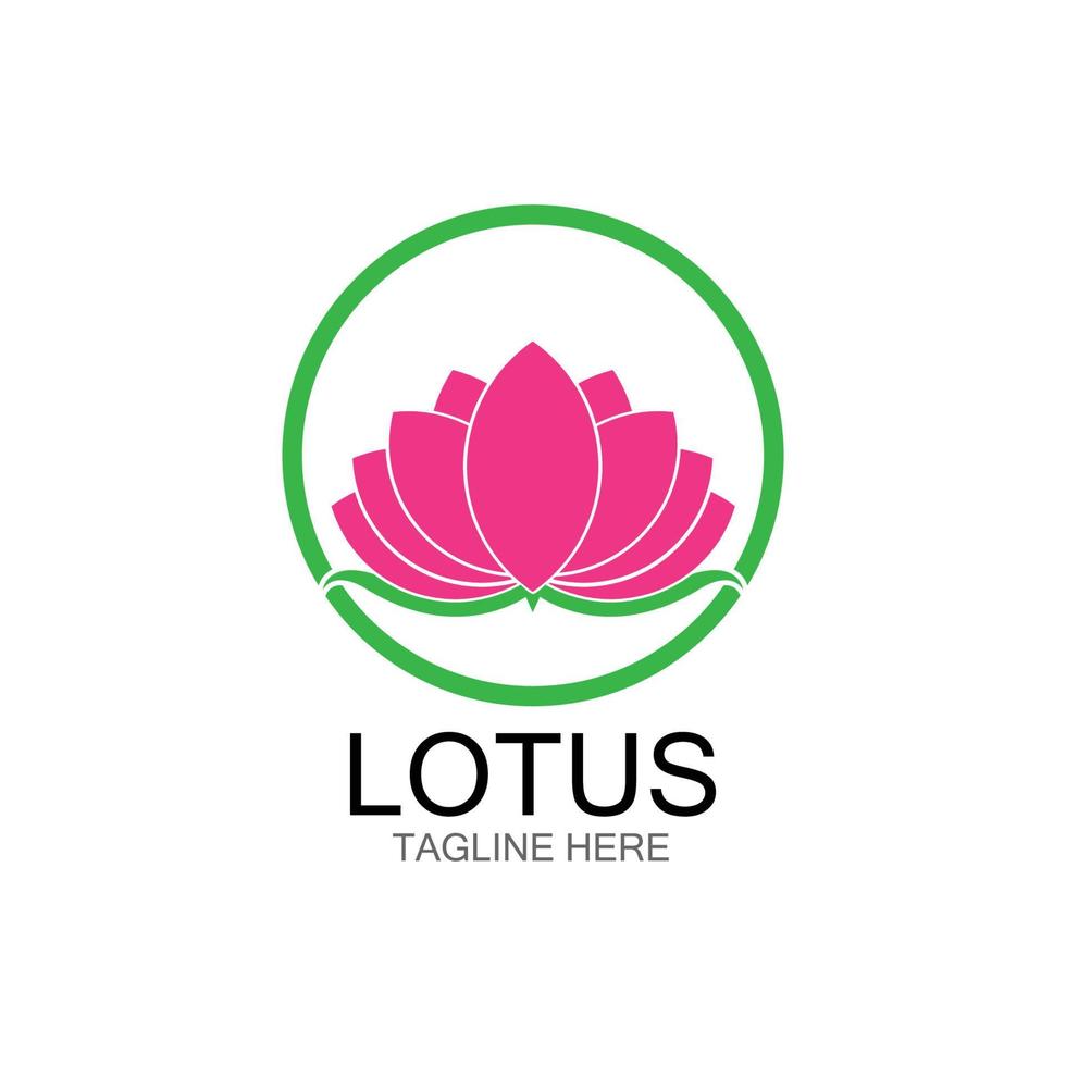 icône de modèle de logo de conception de fleurs de lotus vecteur