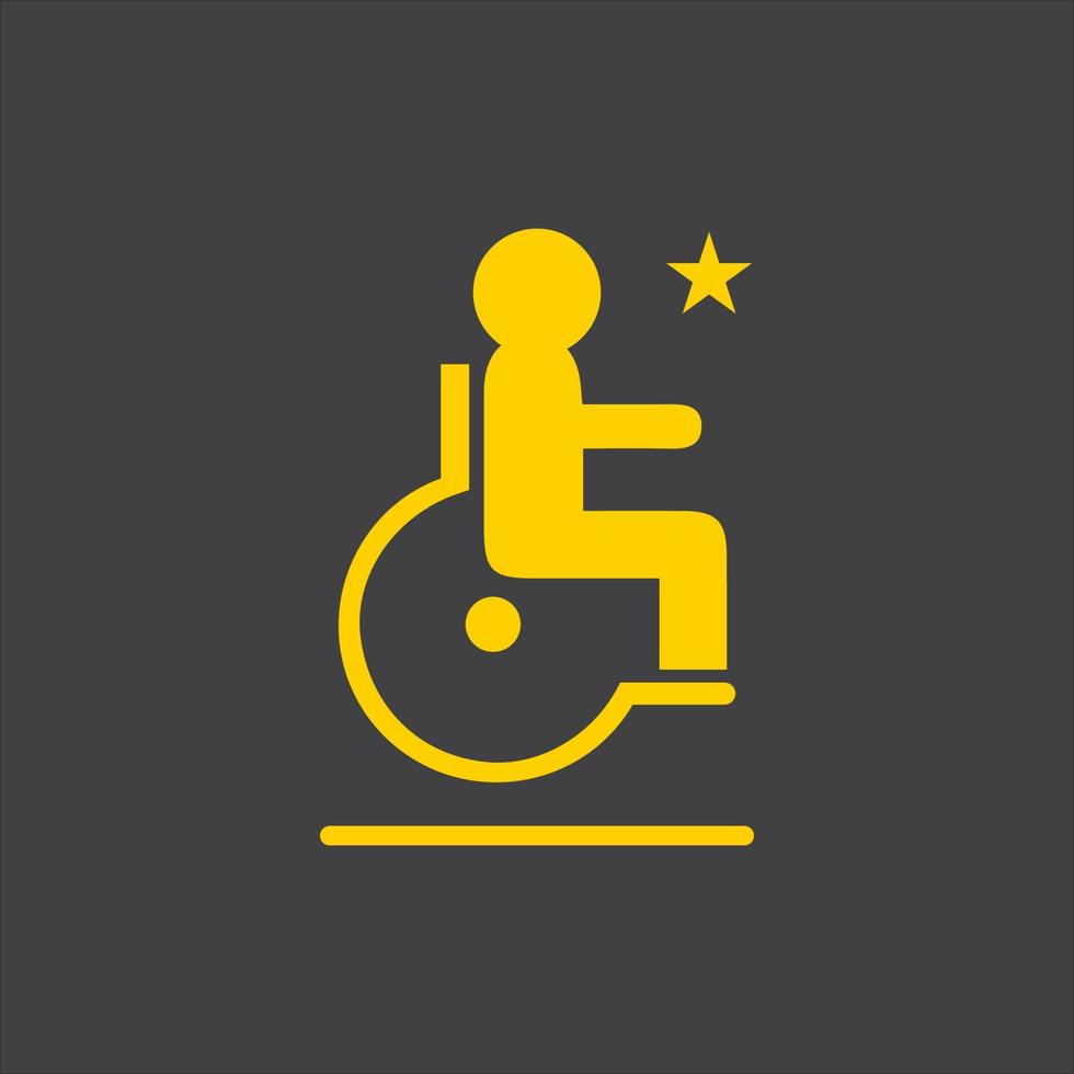 handicapé icône illustration isolé vecteur signe symbole