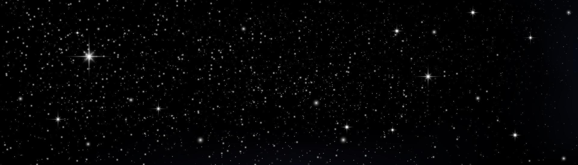 ciel étoilé brillant de nuit, fond d'espace bleu avec étoiles, espace. beau ciel nocturne. vecteur