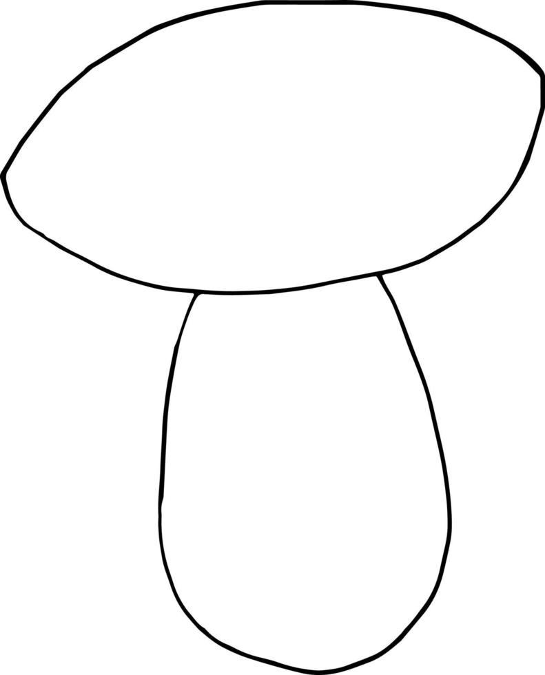 doodle dessiné à la main de croquis de champignon boletus. icône, monochrome. nourriture végétale naturelle vecteur