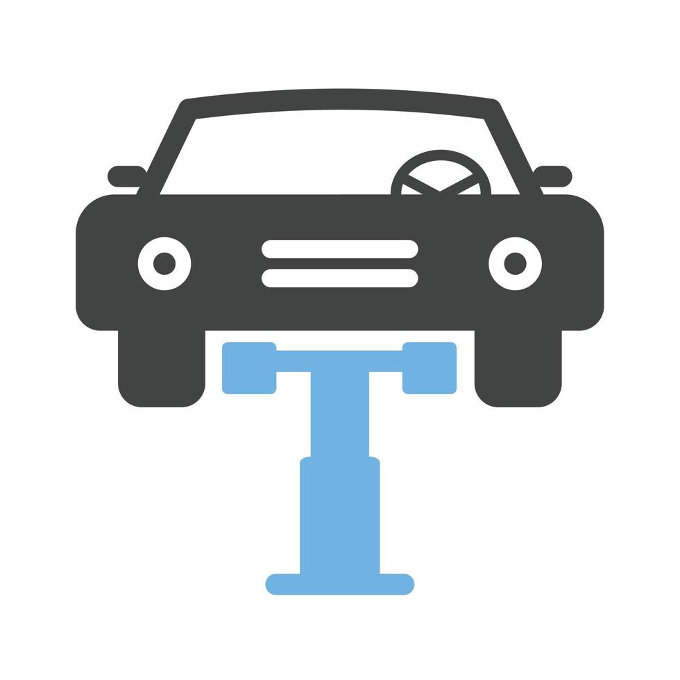 icône bleue et noire de glyphe de levage de voiture vecteur