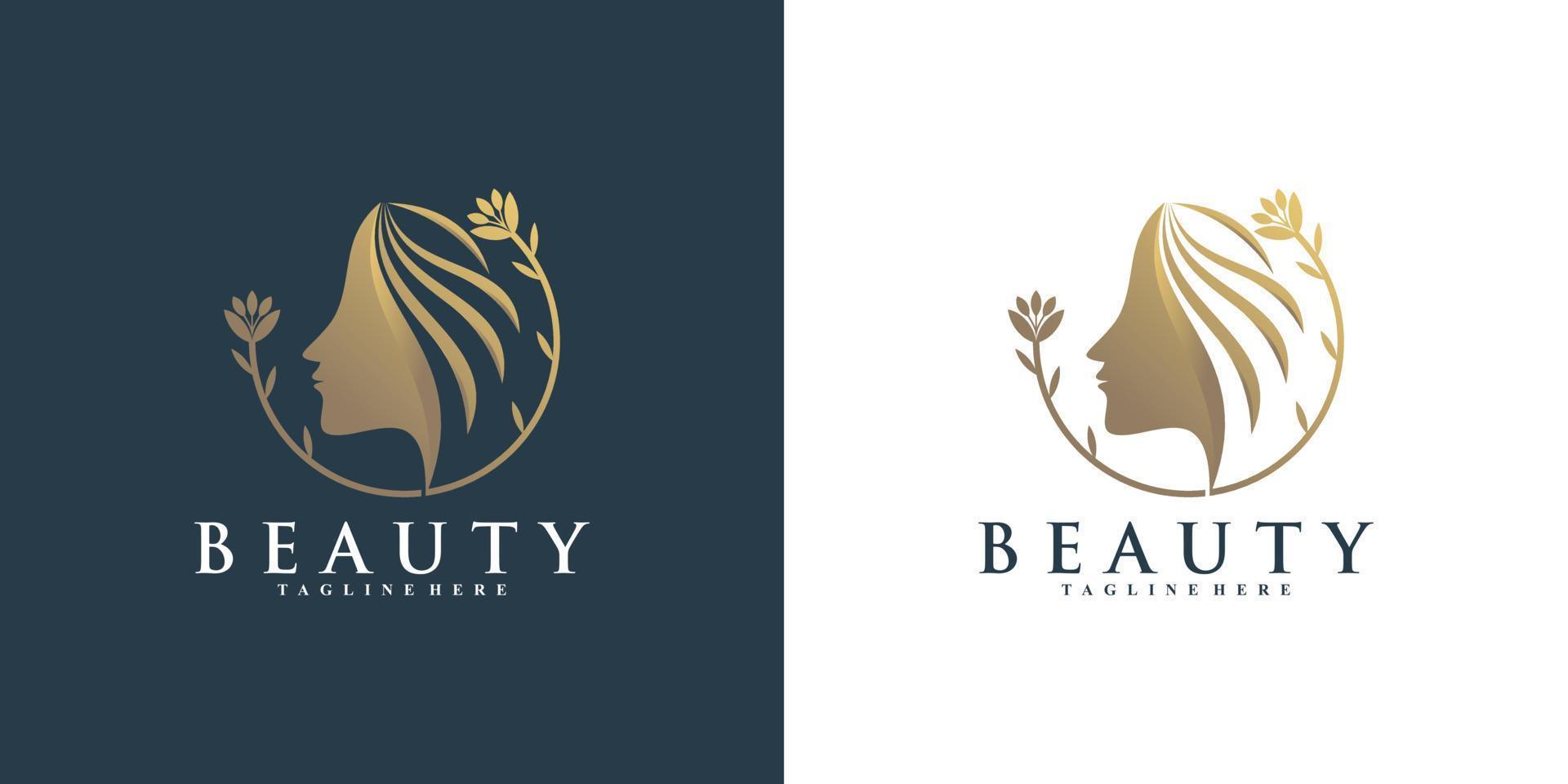 modèle de logo d'icône de beauté pour vecteur premium femme