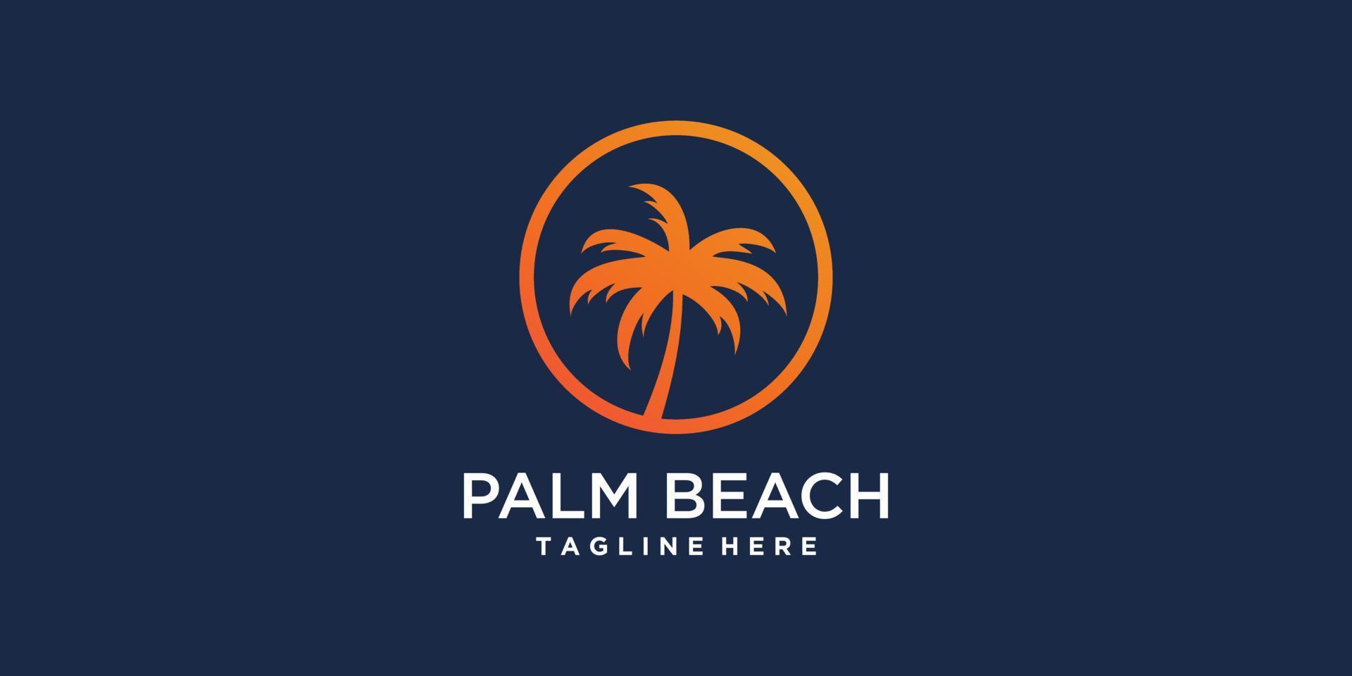 création de logo palmier avec vecteur premium de concept créatif