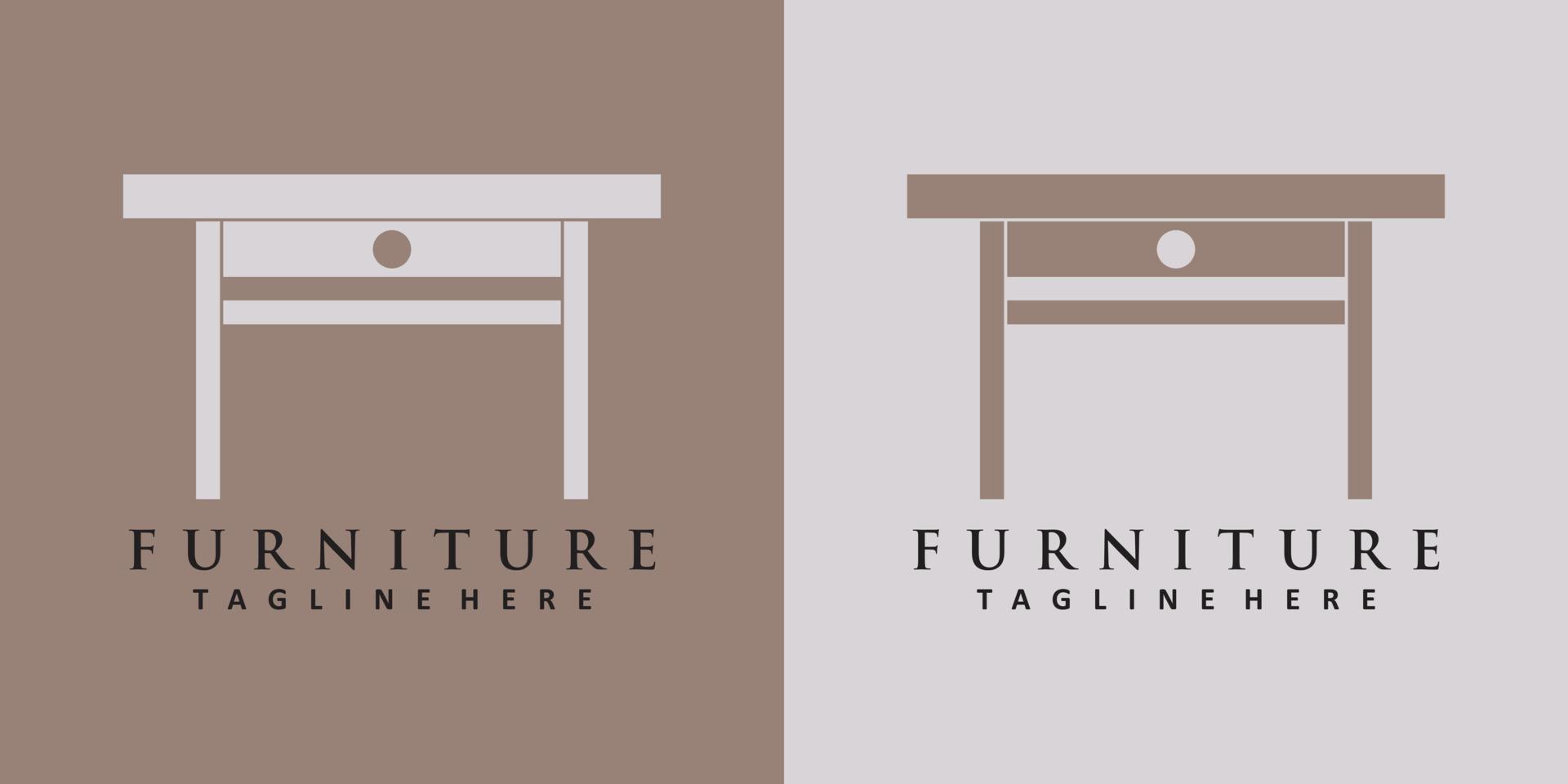 création de logo de meubles minimaliste avec vecteur premium de concept simple