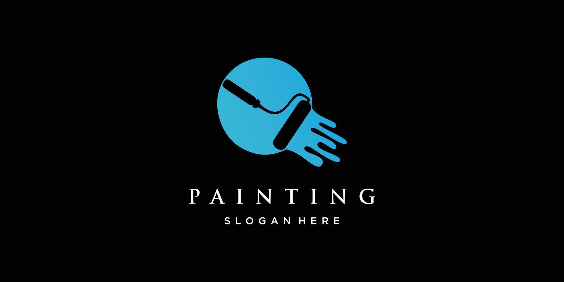 icône de rénovation de conception de logo de maison de peinture, icône de services de peinture, couleur et image vectorielle premium unique vecteur
