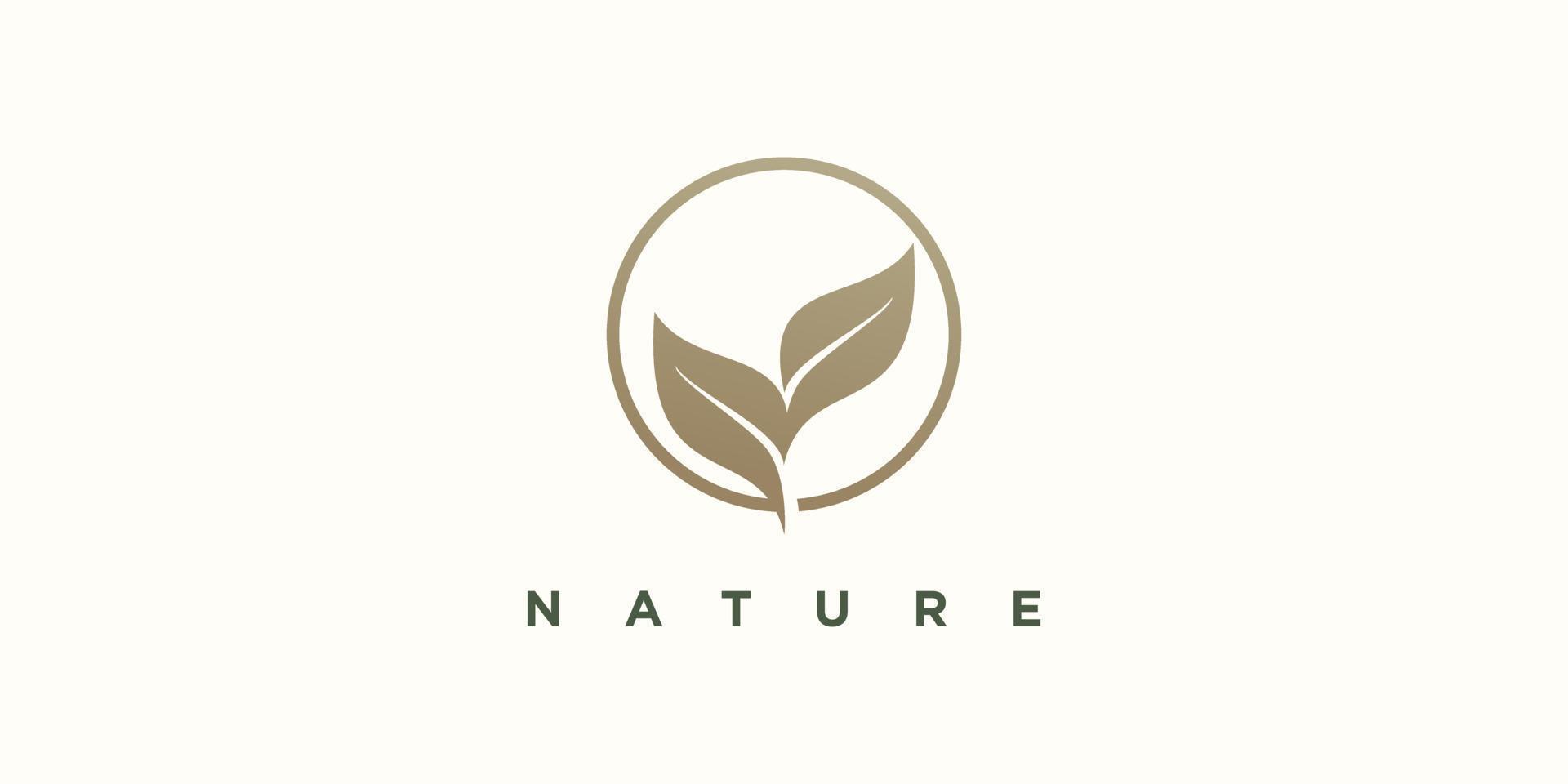 création de logo nature avec vecteur premium de concept simple créatif