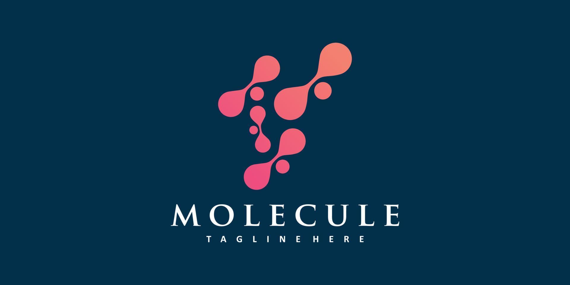 logo d'icône de molécule avec vecteur premium de conception de style abstrait moderne